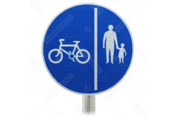 Post Mounted Cycle & Pedestrian (Cyclist Keep Left) Route Dia 957B   