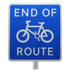 'END OF ROUTE' Inc Symbol Sign Post Mounted Diagram 965 R2/RA2