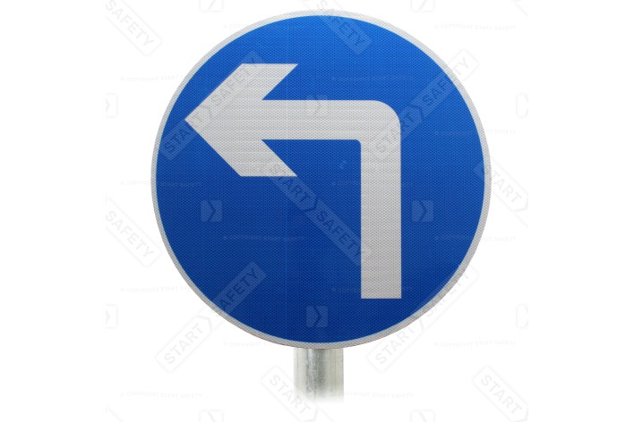 Post Mounted Diagram 609 Sign Left Turn Ahead Only