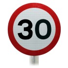 30mph Speed Limit Sign, Post Mounted Diagram 670 R2/RA2