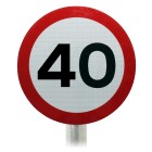 40mph Speed Limit Sign, Post Mounted Diagram 670 R2/RA2