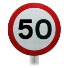 50mph Speed Limit Sign, Post Mounted Diagram 670 R2/RA2