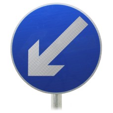 Keep Left Circle Blue Sign Post Mounted Diagram 610 R2/RA2