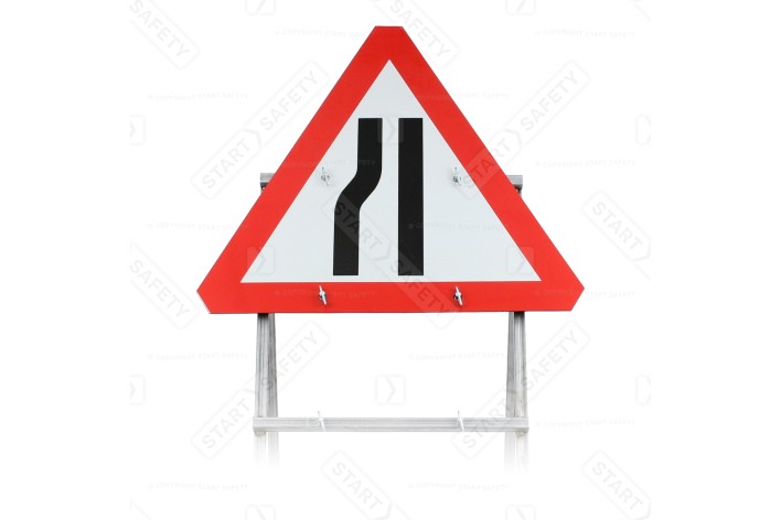 Road Narrows Left Quick Fit Sign Face Only (517L) (face only)