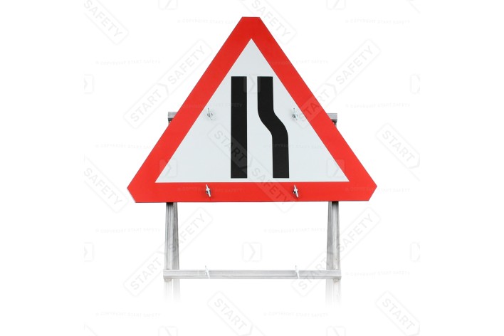 Road Narrows Right Quick Fit Sign Face Only (517R) (face only)