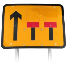 3 Lane Wicket Lane Closure Sign Diagram 7202 GRP |Quick Fit (face only)
