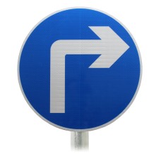 Right Ahead Only Sign Post Mounted Diagram 609 R2/RA2