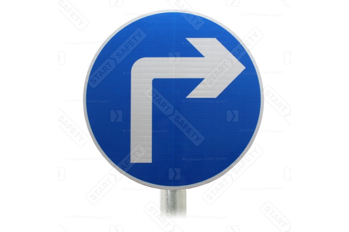 Post Mounted Diagram 609 Right Turn Ahead Only
