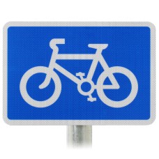 Cyclists on Road Cycle Sign Post Mounted Diagram 967 R2/RA2