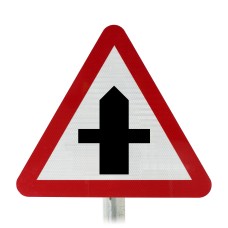 Crossroads Ahead Post Mounted Sign - 504.1 R2/RA2  (Face Only)