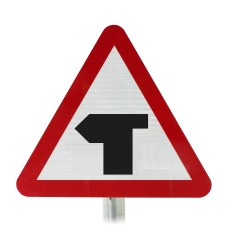 T-Junction Ahead Post Mounted Sign- Diagram 505.1 R2/RA2  (Face Only)
