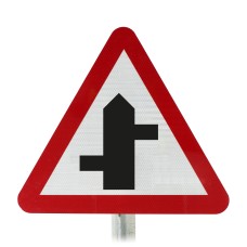 Staggered Junction Ahead Post Mount Sign - Dia 507.1 R2/RA2  (Face Only)