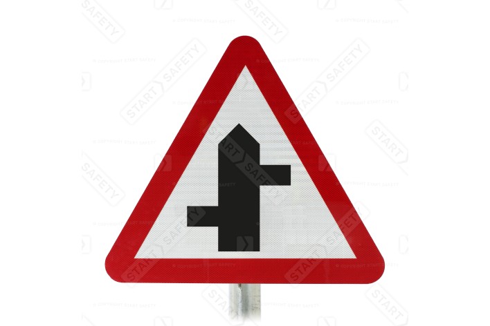 Staggered Side Road Junction Ahead Sign Face Post Mounted 507.1 (Face Only)