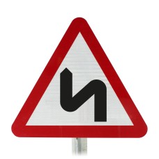 Sharp Bends Ahead Post Mounted Sign - 513 R2/RA2 (Face Only)
