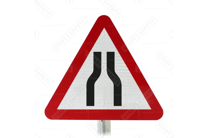 Road Narrows On Left and Right Sign Face Post Mounted 516 (Face Only)