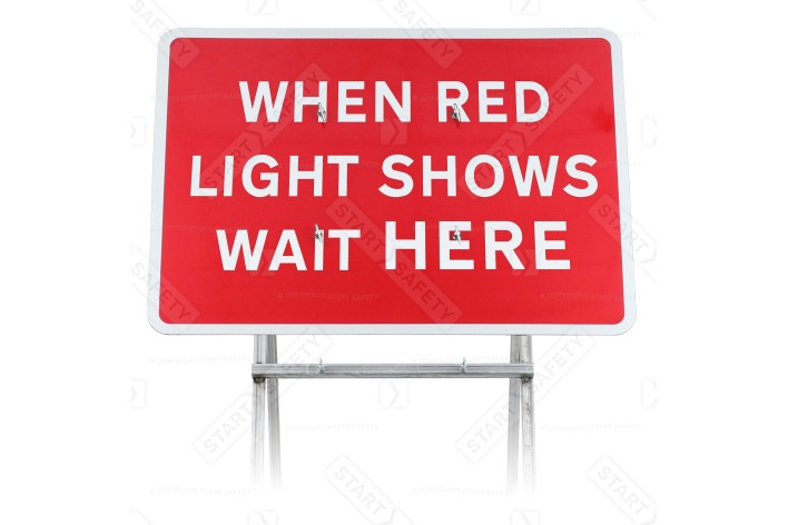 When Red Light Shows Wait Here Quick Fit Mounted Sign Face - 7011 (face only)