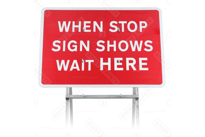 When Stop Sign Shows Wait Here Quick Fit Mounted Sign Face - 7011 (face only)