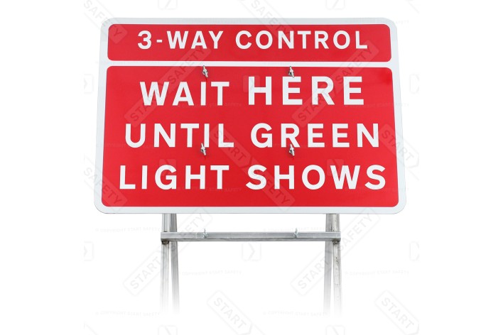 3-Way Control Wait HERE Until Green Light Shows Quick Fit Mounted Sign Face - 7011.1 (face only)
