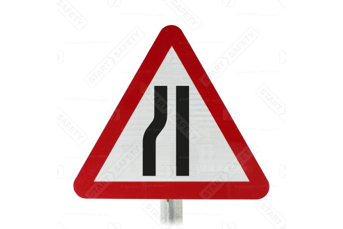 Road Narrows Near Side Sign Face Post Mounted 517 (Face Only)