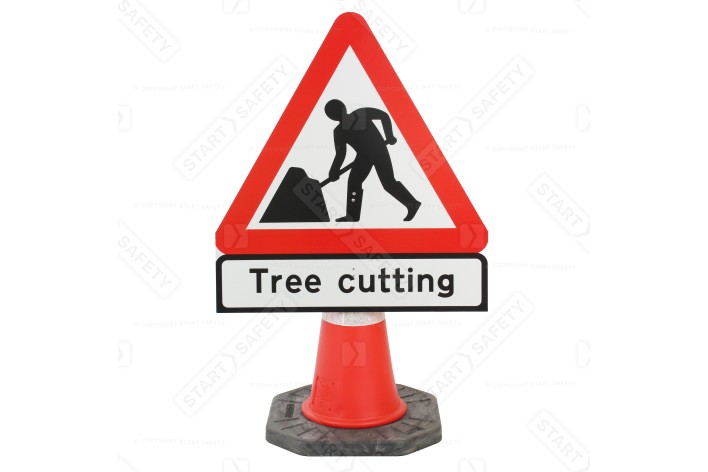 Men at Work with Tree Cutting Cone Sign 7001.1 (Cone Sold Separate) 