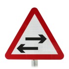 Two Way Traffic On Route Crossing Post Mounted Sign-  522 R2/RA2 (Face Only)