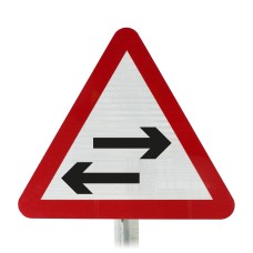 Two Way Traffic On Route Crossing Post Mounted Sign-  522 R2/RA2 (Face Only)