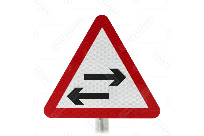 Two-Way Traffic Crossing Ahead Sign Face Post Mounted 522 (Face Only)