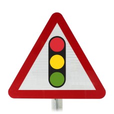Traffic Signals Ahead Post Mounted Road Sign - Dia 543 R2/RA2 (Face Only)