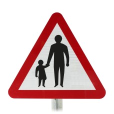 Pedestrians In Road Ahead Post Mounted Sign - Dia 544.1 R2/RA2 (Face Only)