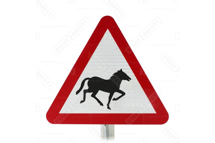 Wild Horses Likely in Road Ahead Sign Face Post Mounted 550, (Face Only)