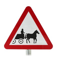 Horse-Drawn Vehicles Ahead Post Mounted Sign - 550.2 R2/RA2 (Face Only)