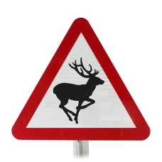 Wild Animals In Road Post Mounted Sign - 551 R2/RA2 (Face Only)
