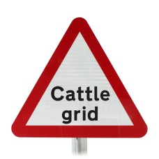 Cattle Grid Ahead Post Mounted Sign - 552 R2/RA2 (Face Only)