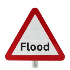 Flood Ahead Post Mounted Sign - Diagram 554A R2/RA2 (Face Only)