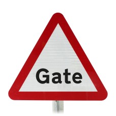 Gate Ahead Post Mounted Sign - Diagram 554B R2/RA2 (Face Only)