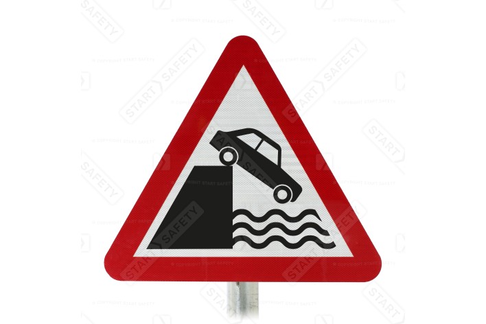 Quayside Or River Bank Ahead Sign Face Post Mounted 555, (Face Only)