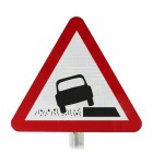 Soft Verges Ahead Post Mounted Sign - Diagram 556.1 R2/RA2 (Face Only)