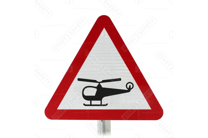 Helicopter Road Sign Face Post Mounted 558.1, (Face Only)