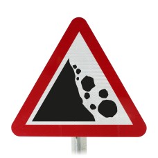 Risk of Falling Rocks Post Mounted Sign - Dia 559 R2/RA2 (Face Only)
