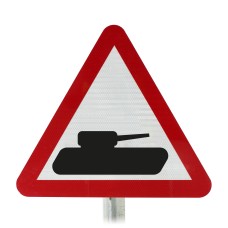 Slow Moving Military Vehicles Post Mounted Sign- 582 R2/RA2 (Face Only)