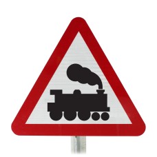 Train Level Crossing Sign Post Mounted - 771 R2/RA2 (Face Only)