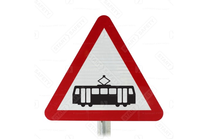 Streetcar Crossing Ahead Sign Face Post Mounted 772, (Face Only)