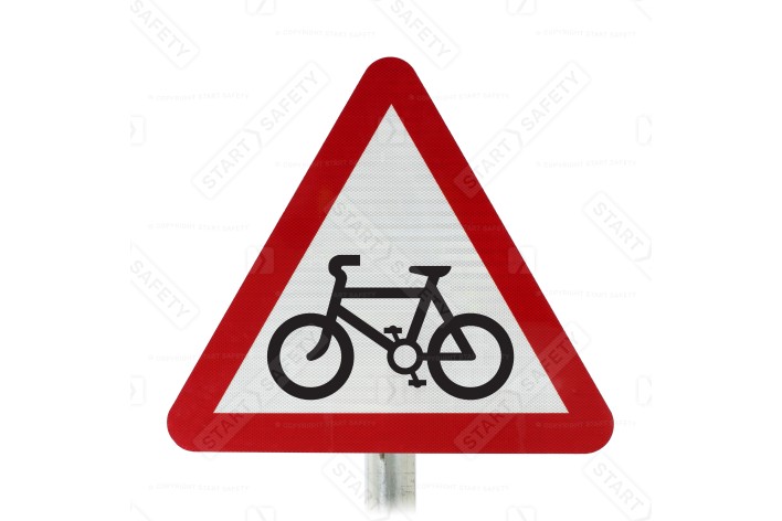 Bike Route, Race or Test Ahead Sign Face Post Mounted 950, (Face Only)