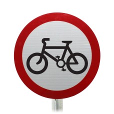 Riding of Pedal Cycles Prohibited Post Mounted Sign - 951 R2/RA2 (Face Only)