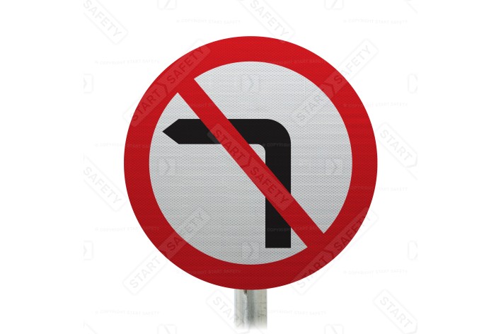 Turning Left Prohibited Sign Face Post Mounted 613, (Face Only)