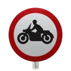 Solo Motorcycles Prohibited Post Mounted Sign - Dia 619.2 R2/RA2 (Face Only)