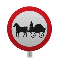 Horse-Drawn Vehicles Prohibited Post Mount Sign - 622.5 R2/RA2 (Face Only)