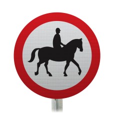 Ridden Horses Prohibited Post Mounted Sign - Dia 622.6 R2/RA2 (Face Only)