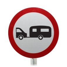 Towed Caravans Prohibited Post Mounted Sign - Dia 622.7 R2/RA2 (Face Only)