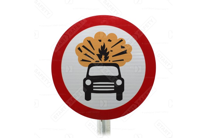 Explosives Prohibited Sign Face Post Mounted 622.8, (Face Only)